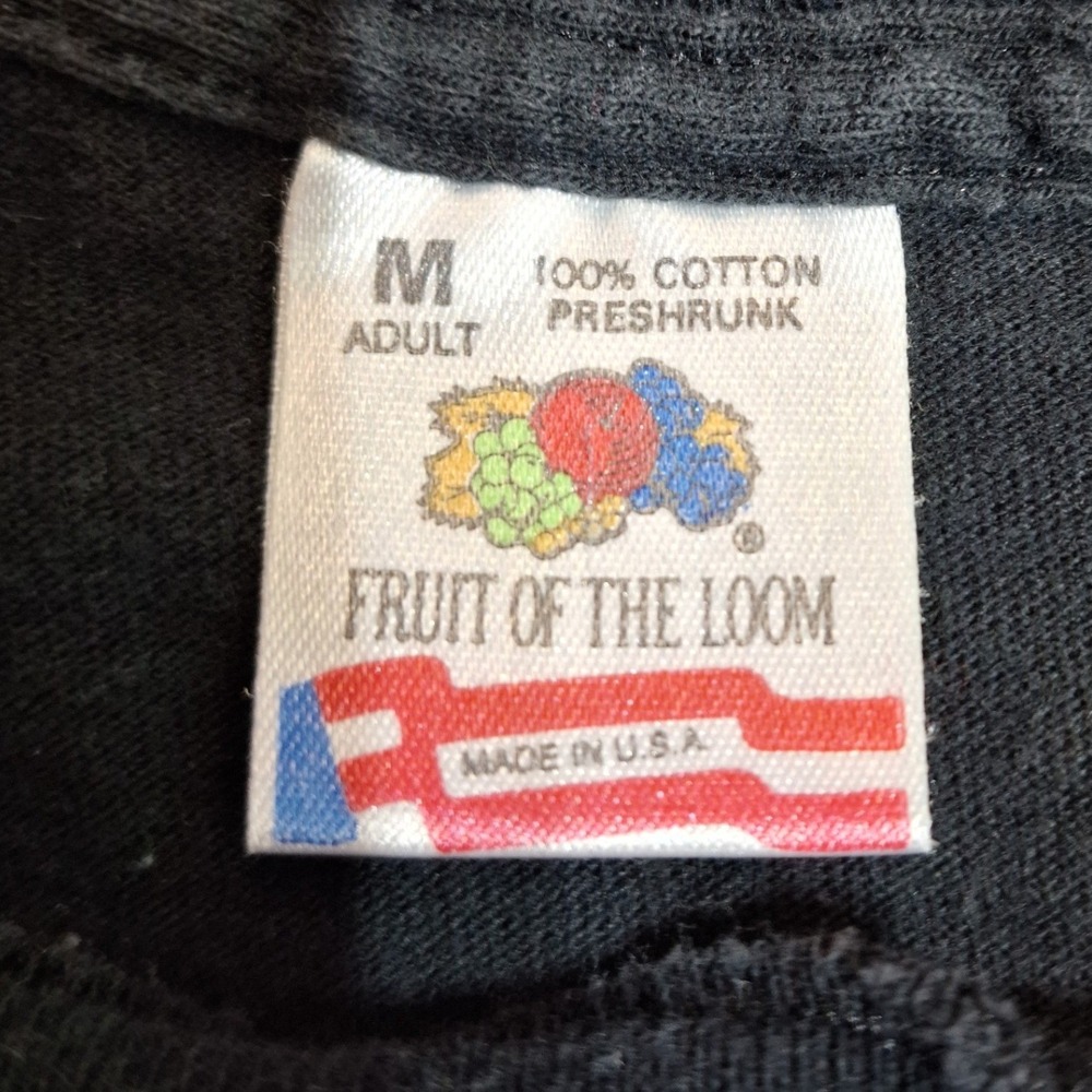 Fruit of the Loom T-Shirt Mens M Black Vintage 90s Square Dance Neon Puff Print - Picture 4 of 7